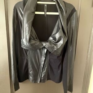 Jessica Simpson Black Faux Leather Women's Jacket Blazer